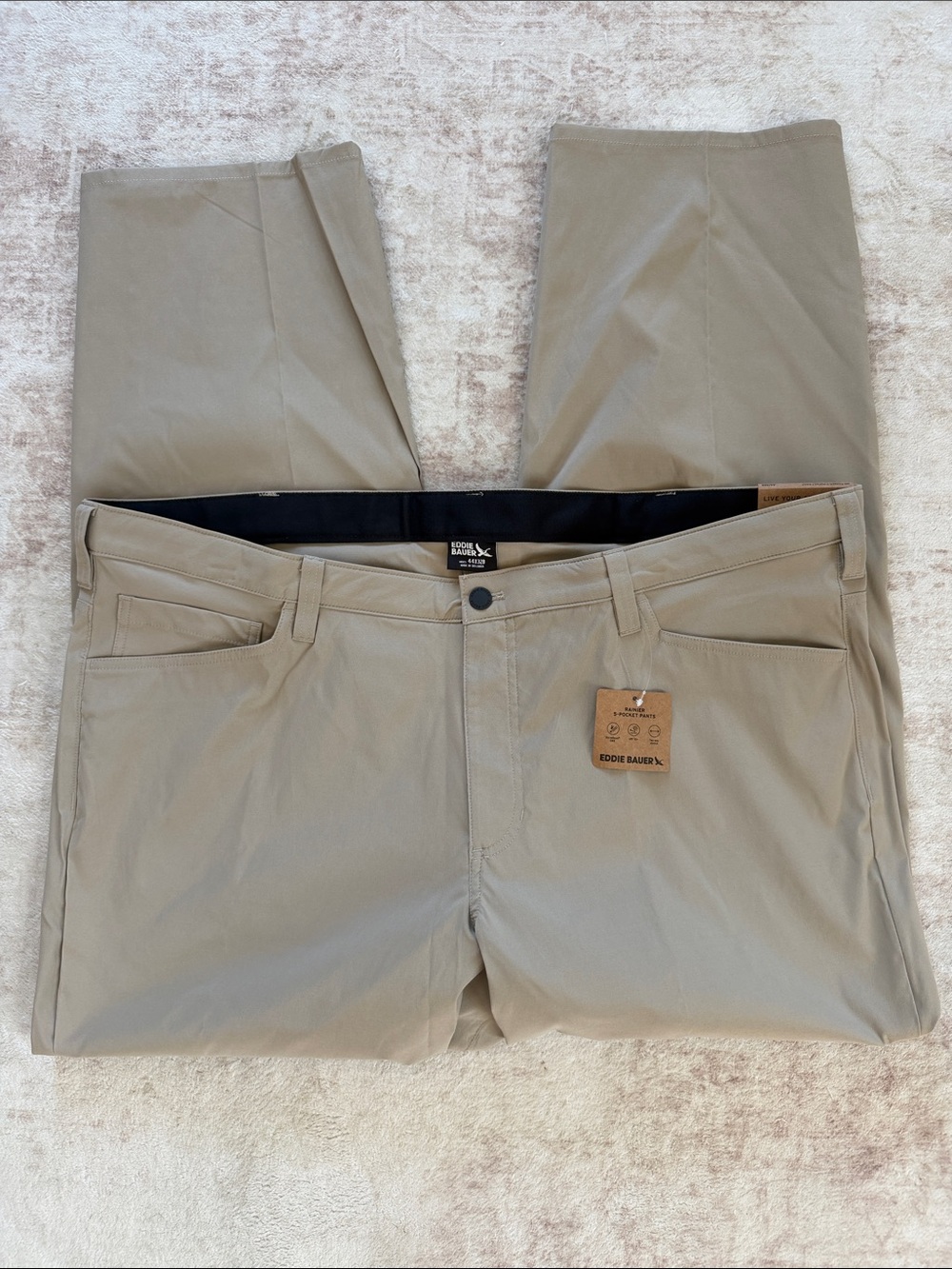 Eddie Bauer Men's Rainier Khaki Straight-Leg Chinos